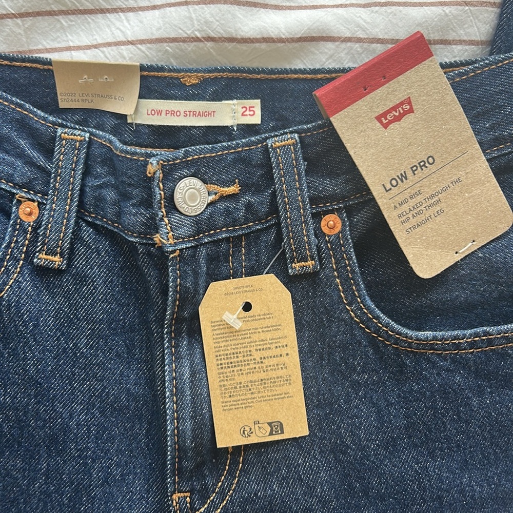 NWT Levi's Low Pro Straight Dark Wash - Picture 2 of 6